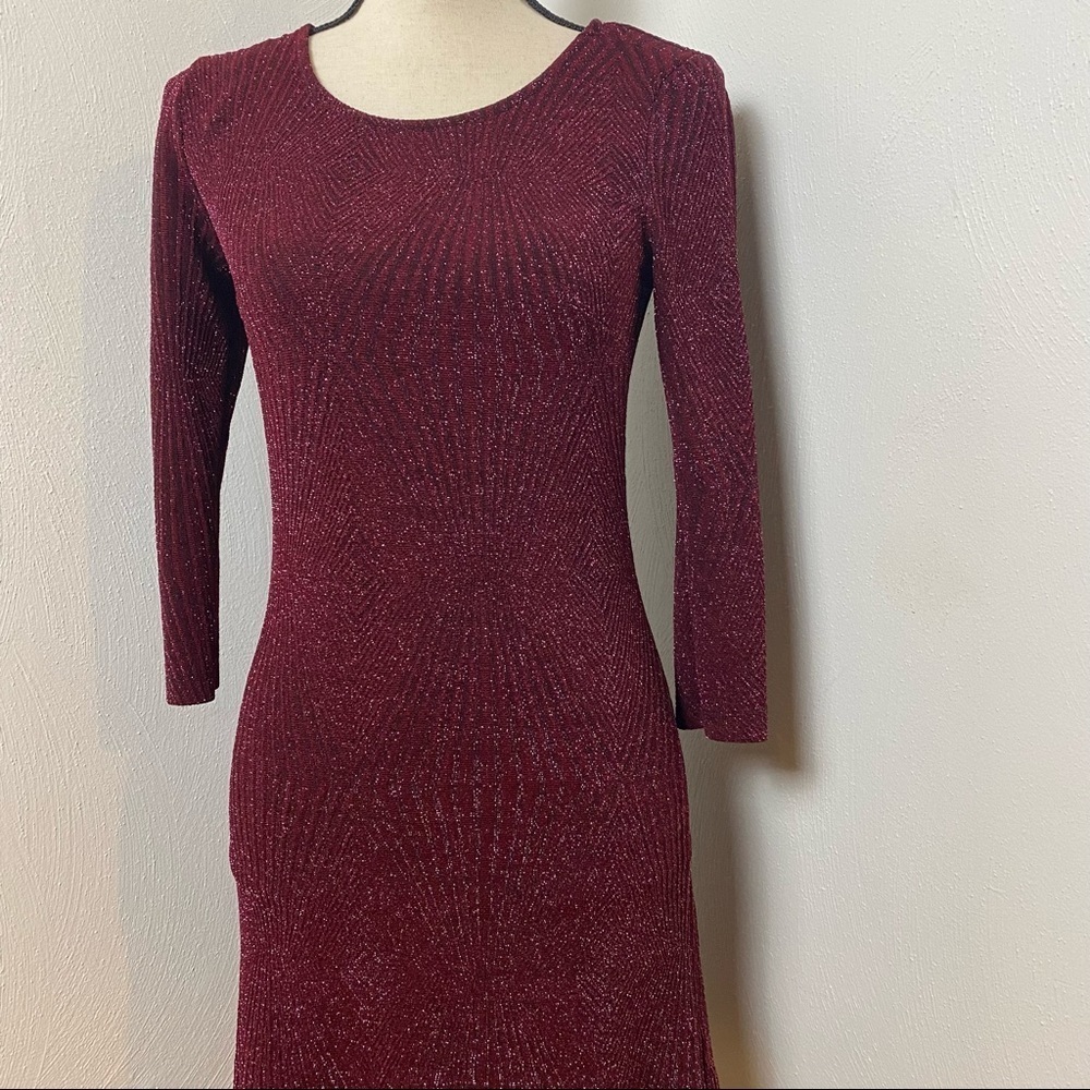 Trixxi  Sequin Sparkly Shimmery Burgundy Dress Sz 2 - Picture 4 of 13